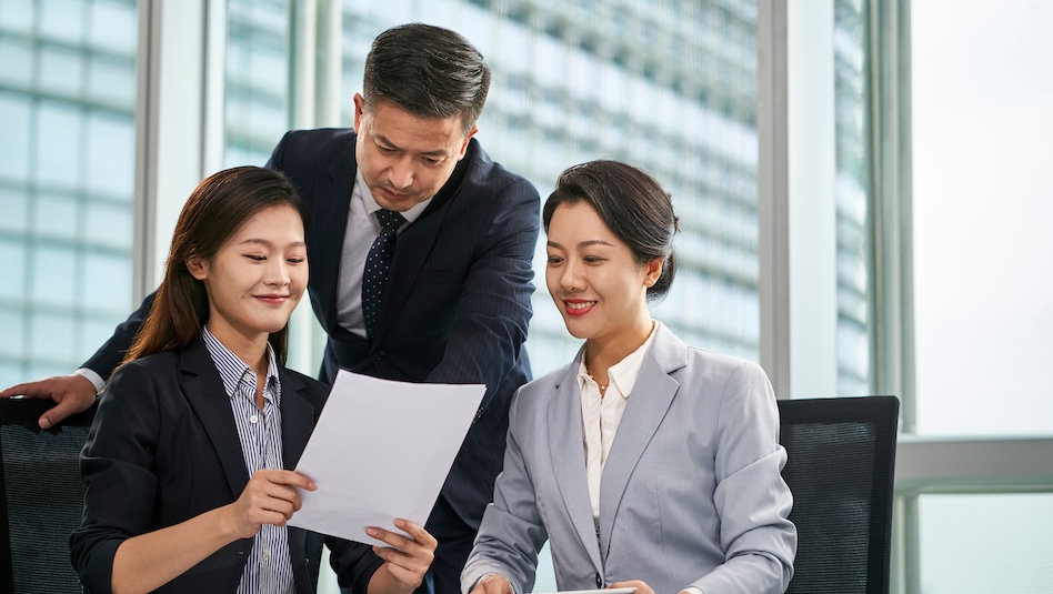 Executives having a discussion