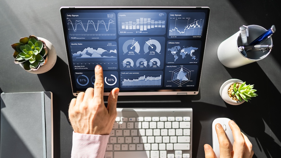 Digital Data Technology. KPI Business Dashboard Technology